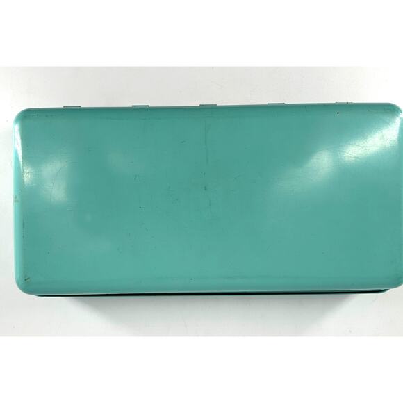 Vintage Turquoise Metal Box Great Southern Life Insurance Co Houston Texas - Picture 2 of 8